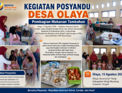 Posyandu Balita di Desa Olaya Berjalan Lancar, Kader dan PKK Salurkan Makanan Tambahan